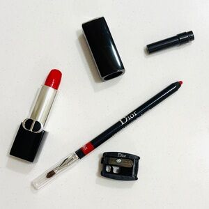 Dior Rouge Satin Lipstick 999 & Dior Lipliner 999